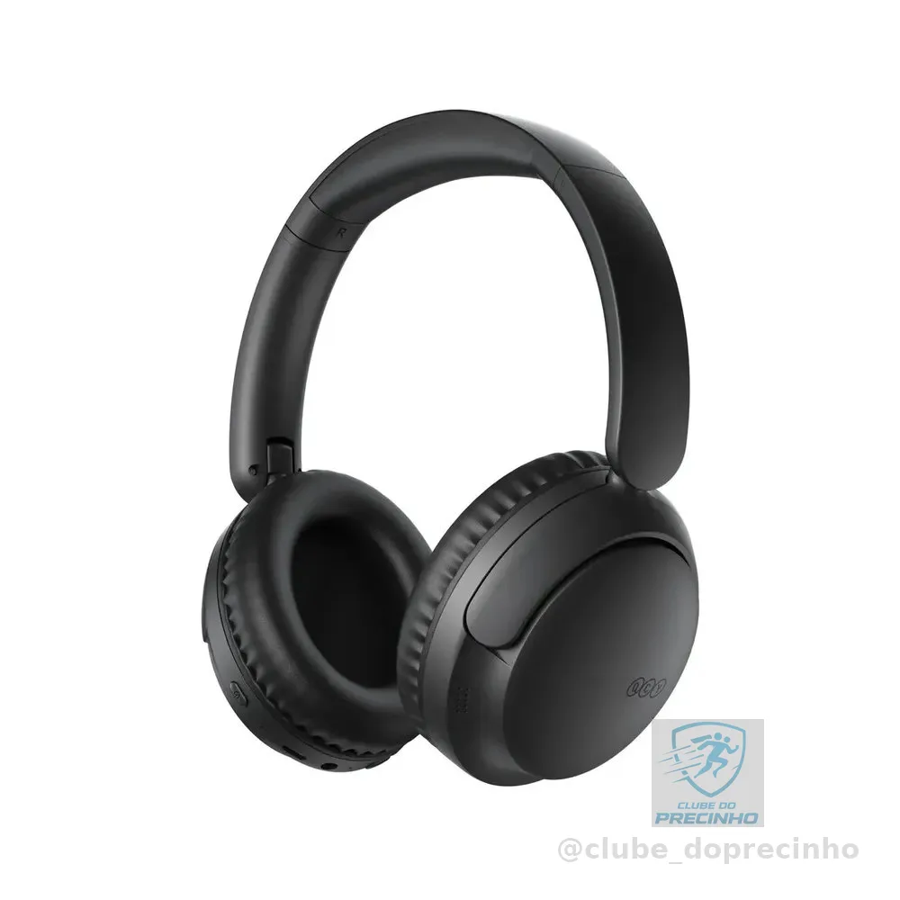 Headset QCY H2S Lite, Fone de ouvido Bluetooth 6.0, ENC Redução de Ruído para Chamadas, Até 60h de Reprodução, Conexão Multiponto, Cor Preto