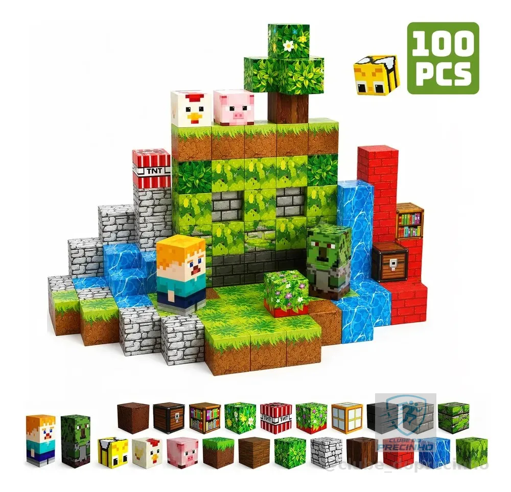 Kit De Blocos De Montar Magnéticos Infantil 100 Ou 200 Peças 100