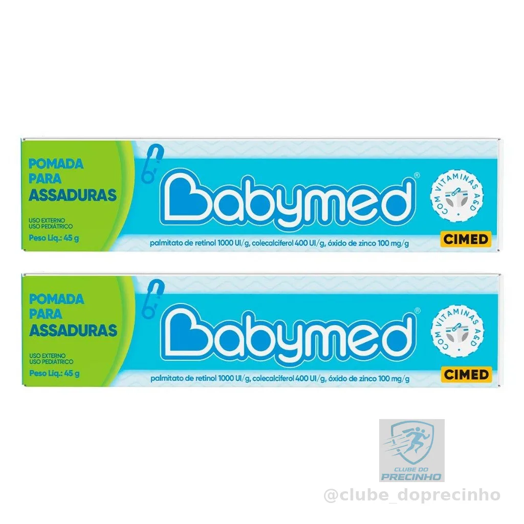 Kit 2 Pomadas Para Prevenção De Assaduras Babymed Azul 45g