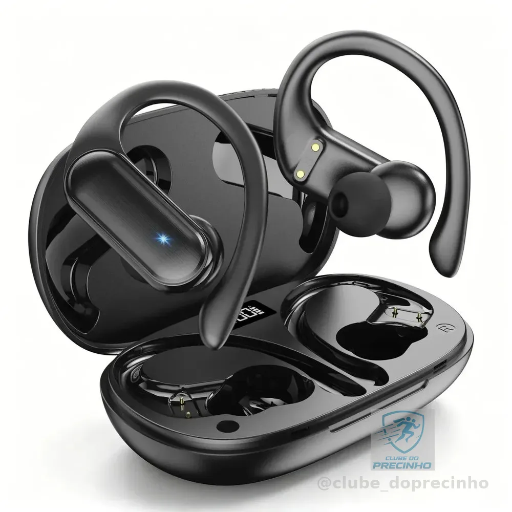 Fone de Ouvido JSKJ RAP-A520V2 Sem Fio Bluetooth In-ear Com Cancelamento de Ruído e LED Para Academia