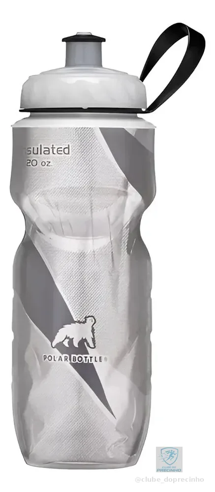 Garrafa Isotérmica Polar Bottle Classic 590ml Diversas Bike Preto E Prata