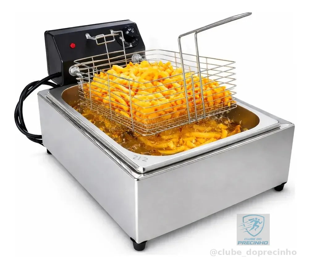 Fritadeira Elétrica Industrial 5l Aço Inox Alta Performance Inox 110v