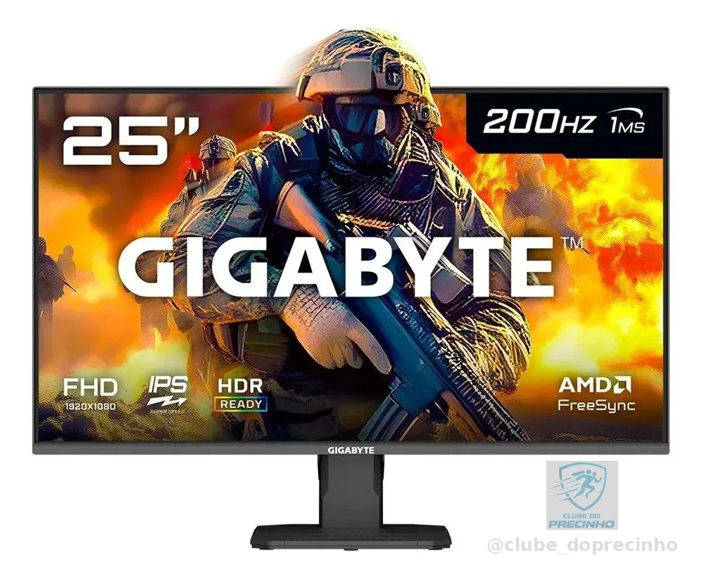 Monitor Gamer Gigabyte 25 Fhd 200hz 1ms Ips Vrr Freesync