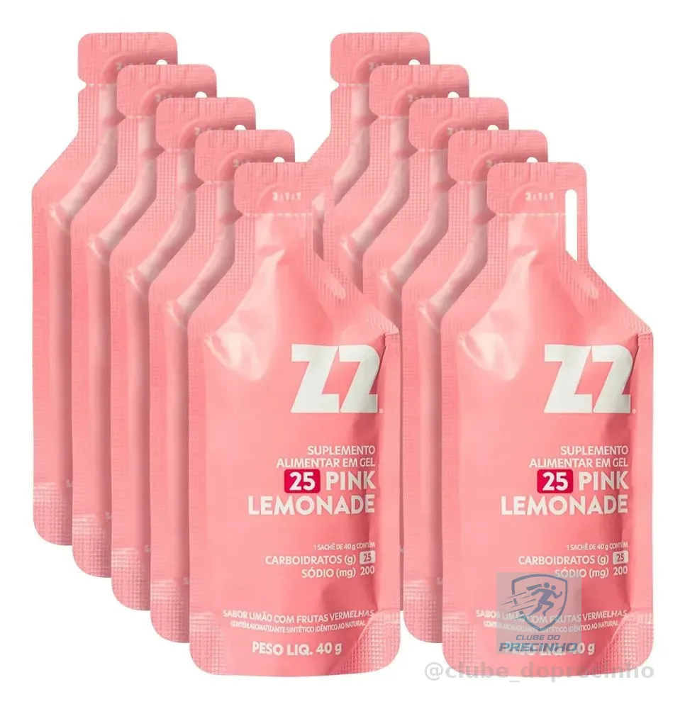 Suplemento em gel Z2 Performance Z2 Everyday Carboidratos Energy Pink Lemonade Box sabor Limonada rosa x 40g 10 un