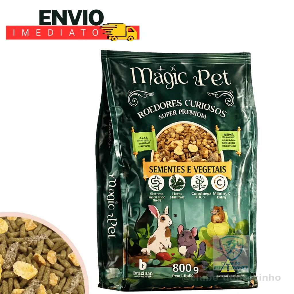 Ração para Hamster 800g Magic Pet Nutrição Completa com Fibras Naturais - Envio Imediato