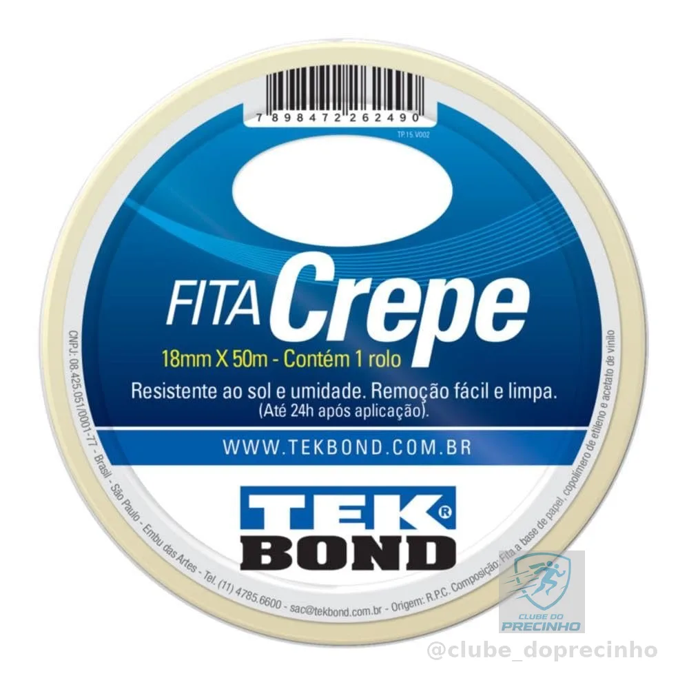 Fita Crepe 18mmx50m Tekbond