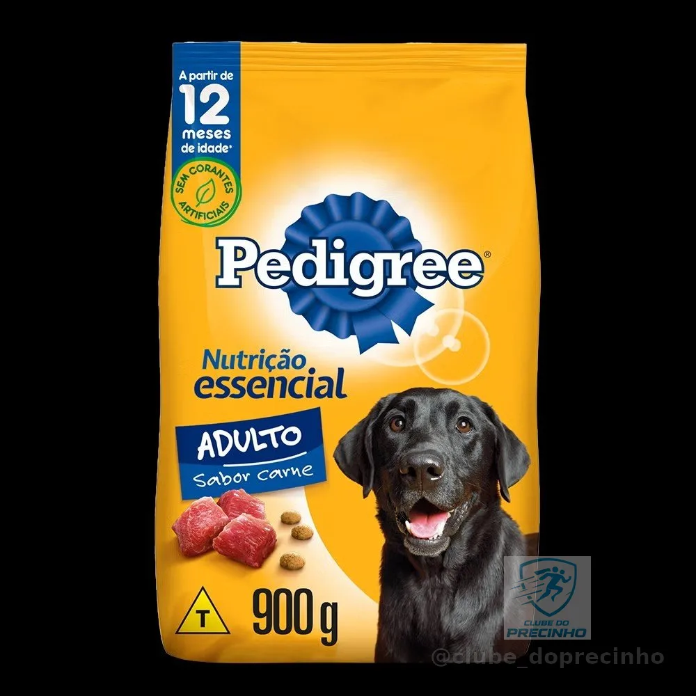 Ração Cão Adulto 12+ Carne Pedigree Nutrição Essencial 900g