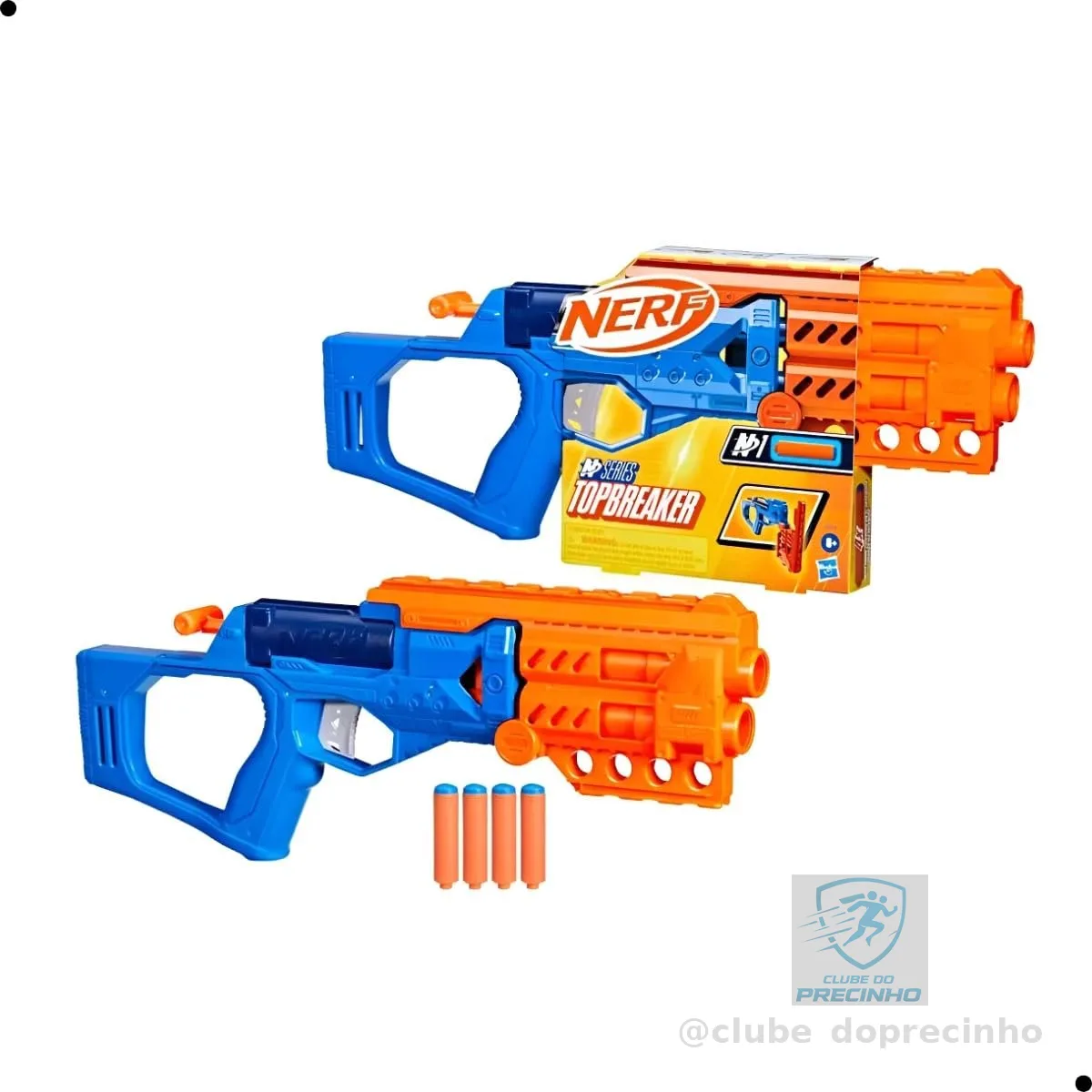 Nerf N Series Topbreaker, Lançador em plástico azul e laranja com 4 dardos
