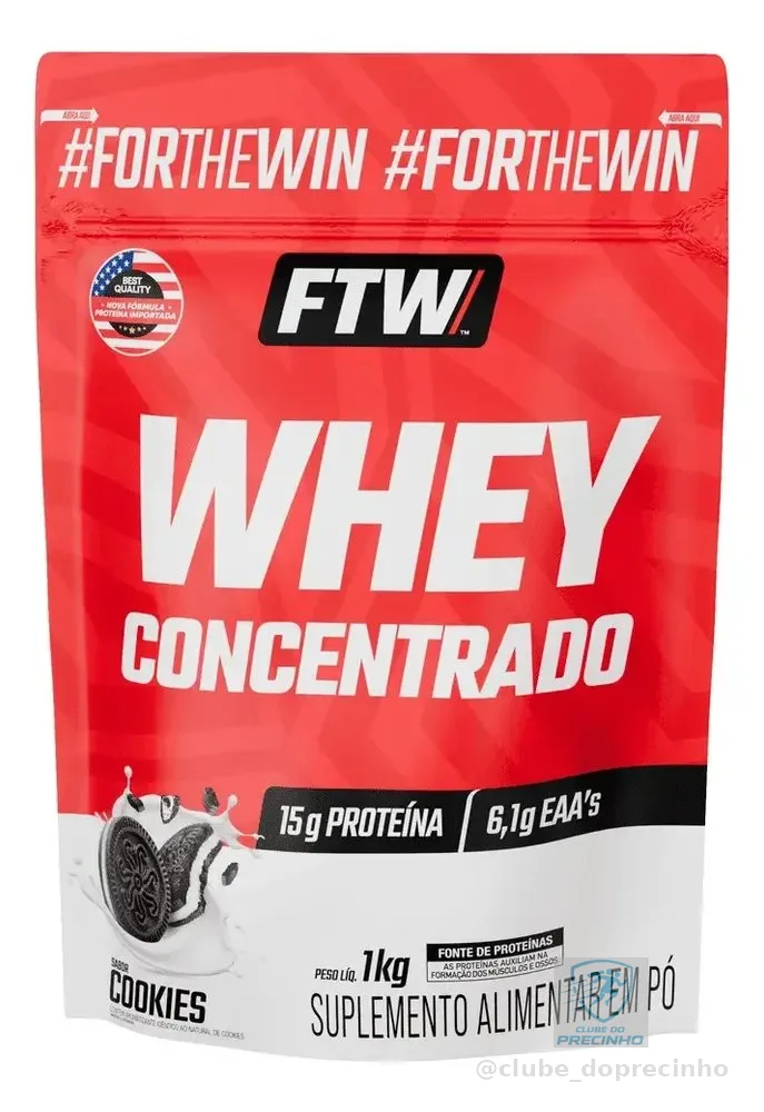 Whey Protein Concentrado 1kg Sabor Cookies - Ftw