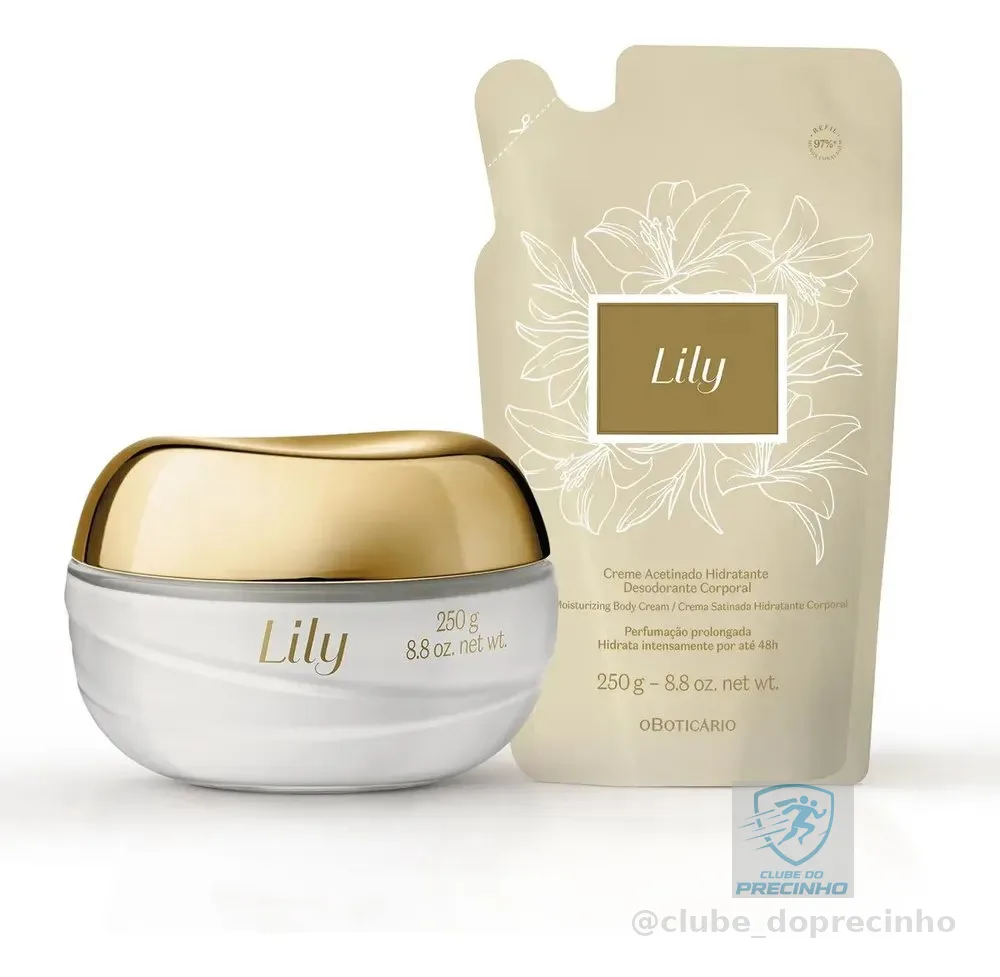 Combo Creme Acetinado Hidratante Desodorante Corporal Lily 2