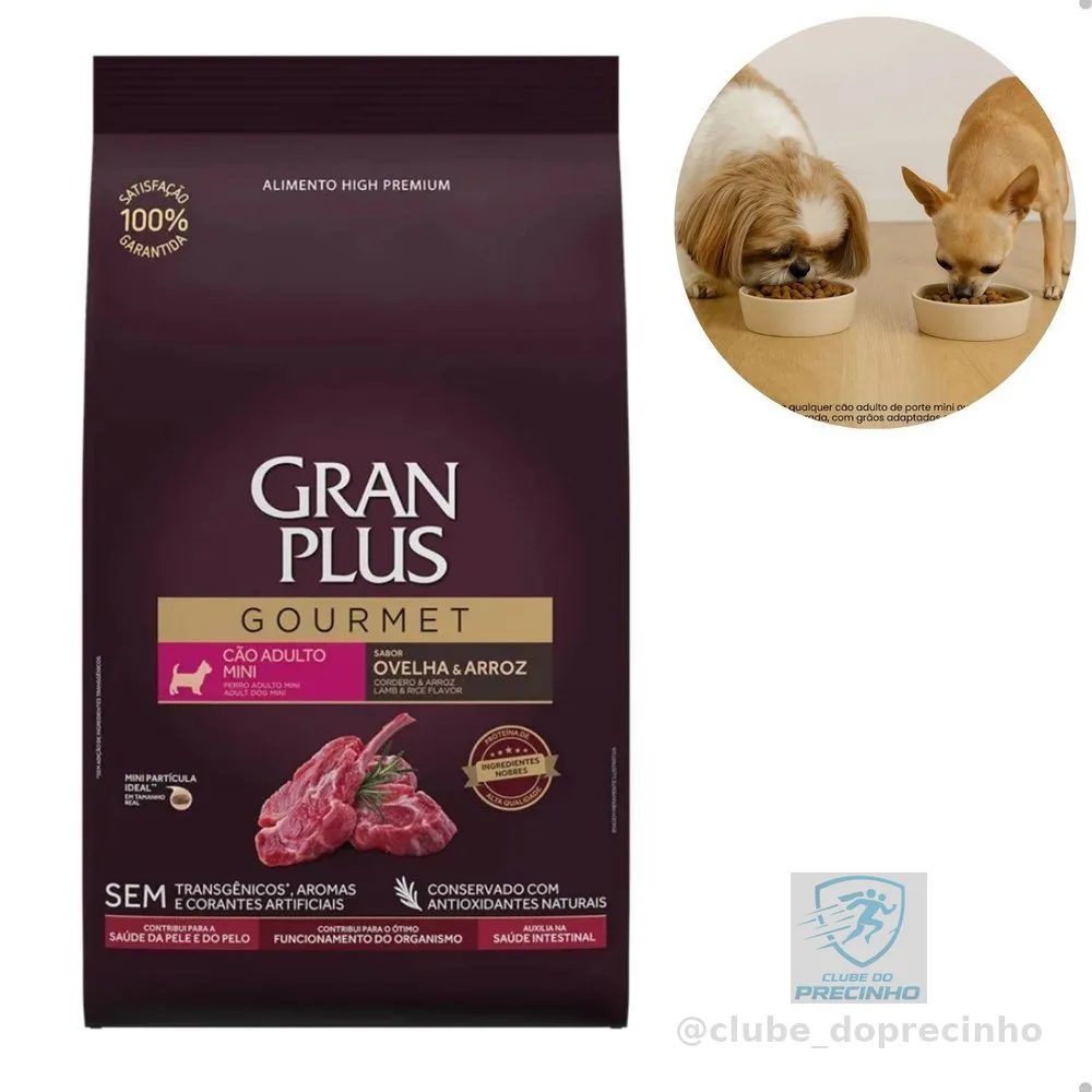 Ração GranPlus Gourmet Cães Adultos Mini Ovelha e Arroz  3kg