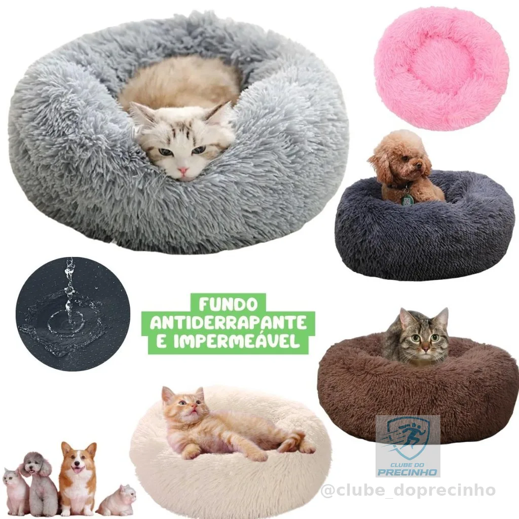 Cama para Cachorros Pequenos Caminha Redonda Gato Pet Pelúcia Macia Antiderrapante Qualidade 50x50