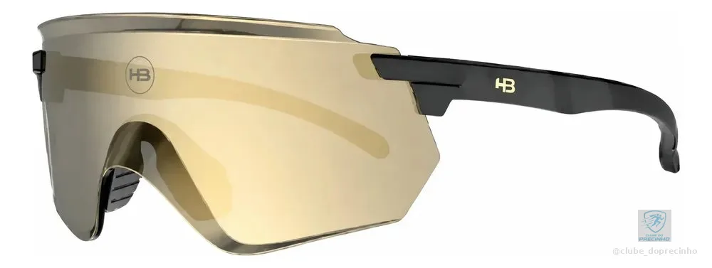 Óculos De Sol Ciclismo Hb Flare Black D. Gold / Gold Chrome Dourado Preto/dourado
