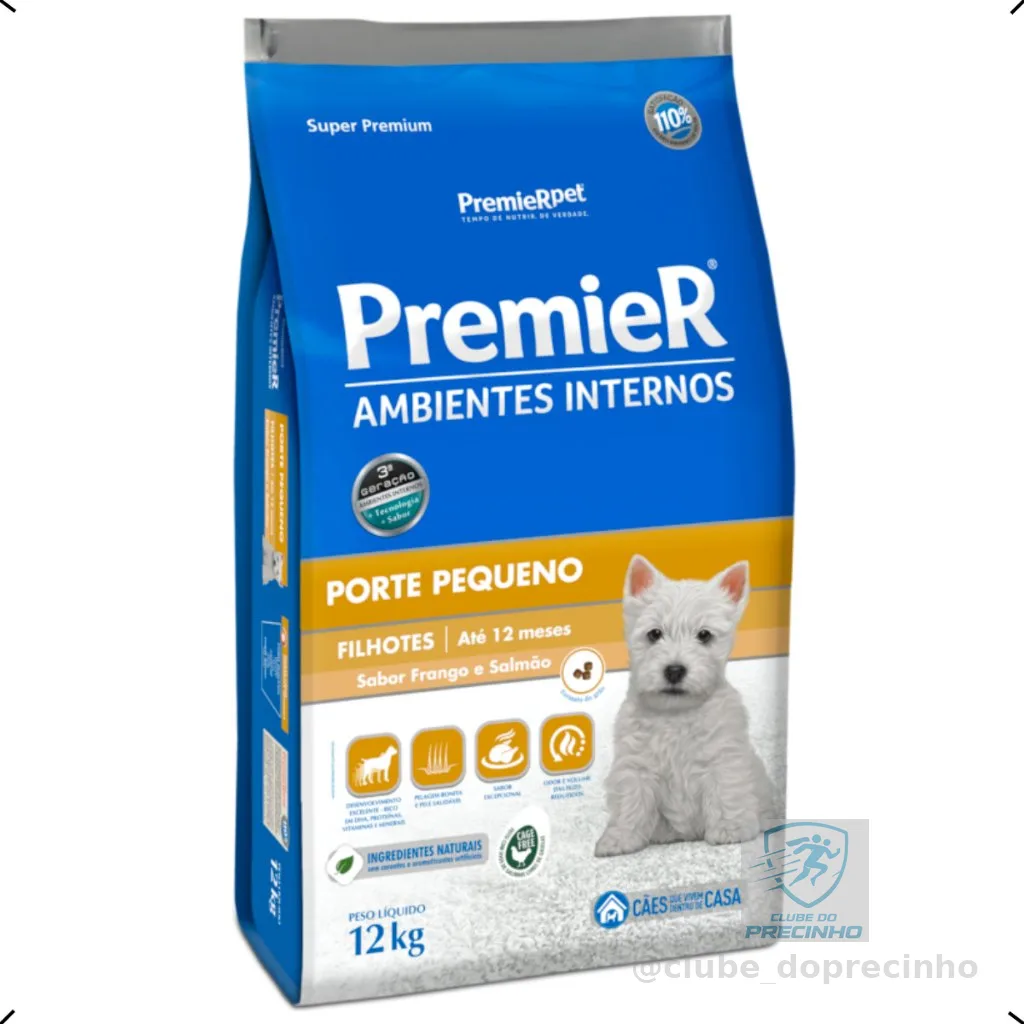 RAÇÃO PREMIER AMBIENTES INTERNOS FILHOTE RAÇA PEQUENA 12KG