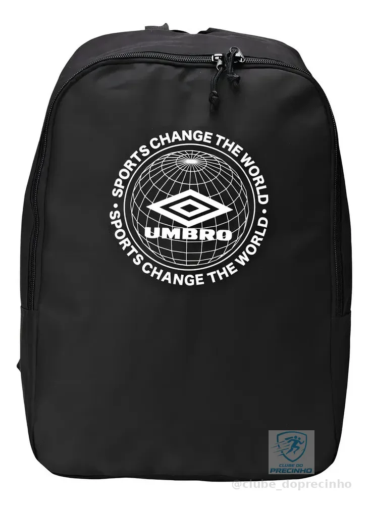 Mochila Masculina Umbro Change The World Preto Executiva Desenho Do Tecido Lisa