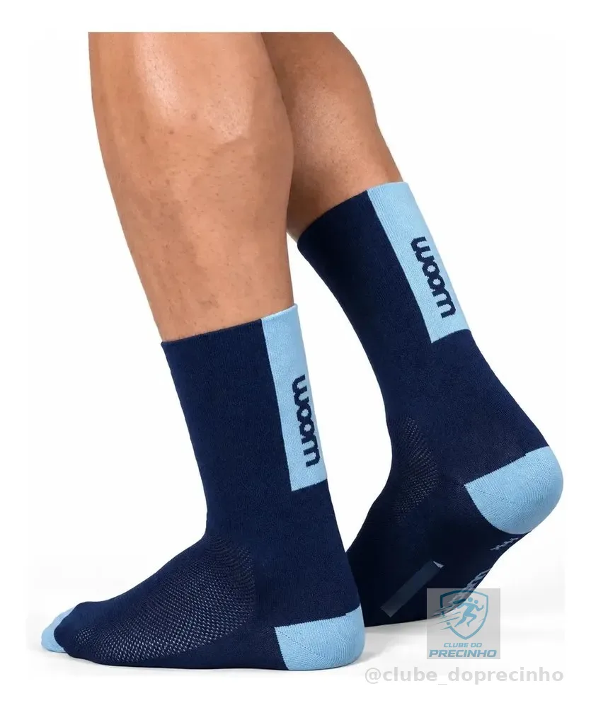 Meia Cano Alto  Clip Azul Woom Masculino Azul 39 Ao 44