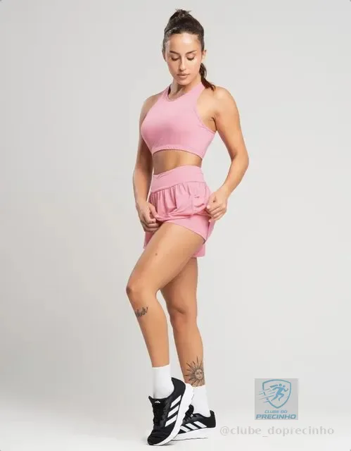 Conjunto Fitness Top Short Roupa Academia Feminino Treino