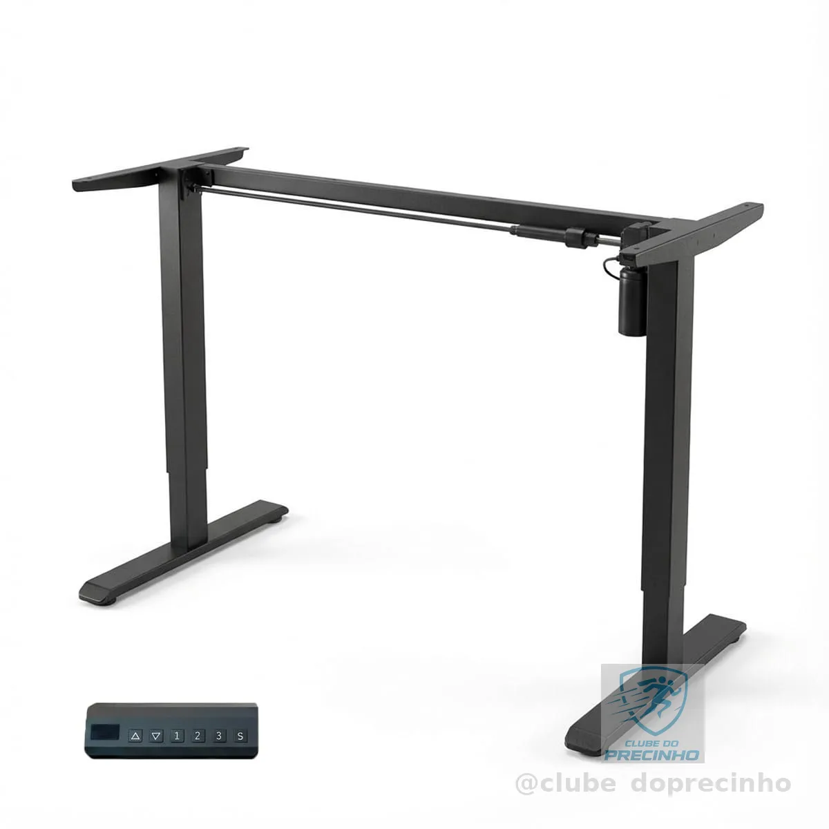Estrutura de Mesa Elétrica Ajustável para Trabalho em Pé e Sentado – 3 Configurações de Memória, Altura de 72cm a 120cm, Base Ergonômica e Design Silencioso para 110v e 220v (preto)