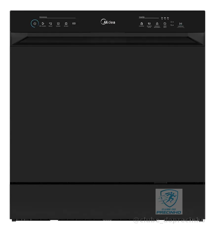 Lava Louças 8 Serviços Preta Touch Plus Midea Preto