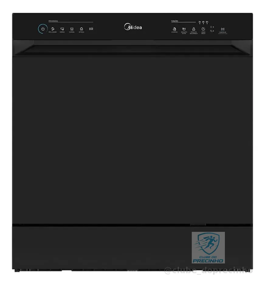 Lava Louças 8 Serviços Preta Touch Plus Midea Preto