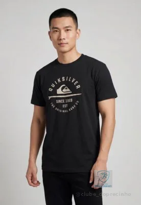 Camiseta Masculina Quiksilver Surf Lockup Preta