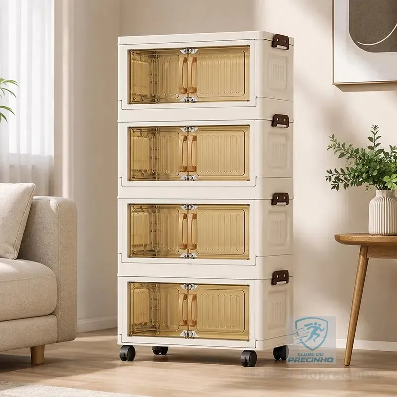 Armário Organizador Cozinha Multiuso Com Rodinhas 1ps Branco Leitoso 40cm