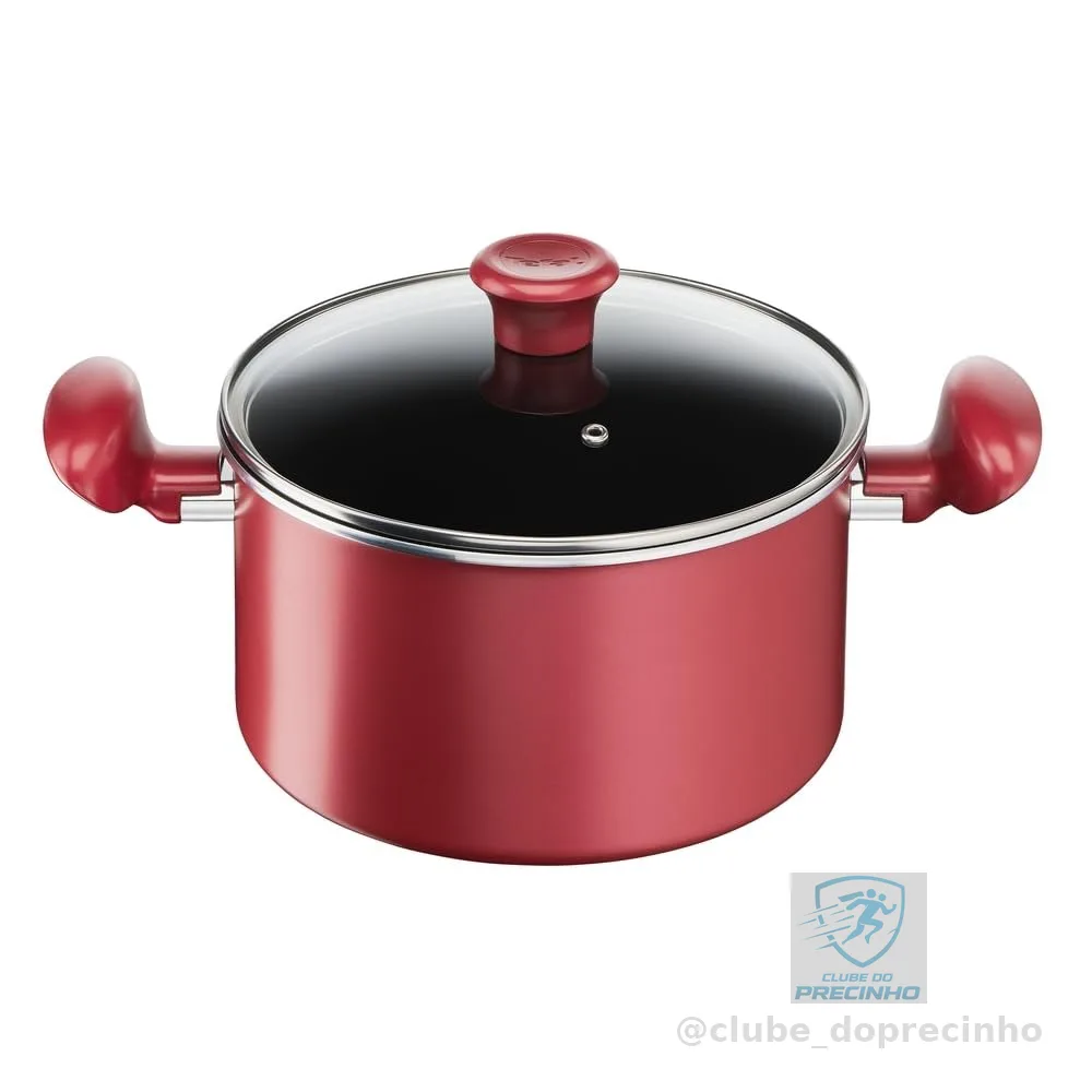 Caçarola Tefal So Chef 22 cm Vermelha – Revestimento Antiaderente Titanium, Fundo de Indução para Todas as Fontes de Calor, Indicador de Temperatura Thermo-Sinal e Alta Espessura
