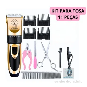 Máquina de Tosa Pet Profissional para Cachorros e Gatos Kit Completo