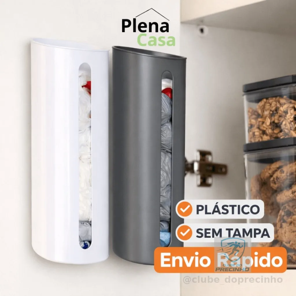 Porta Sacola Dispenser de Parede sem Tampa de Plástico Puxa Saco Envio Rápido 22cmx10cm
