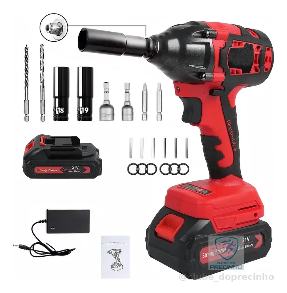 Chave De Impacto Brushless 420Nm 21v 1/2" ,Chave de Impacto Sem Fio Acessórios Profissional