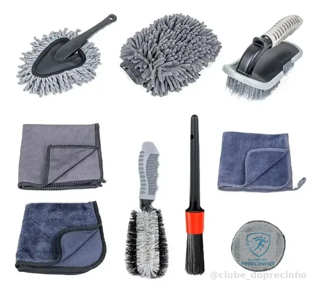 Kit De Escovas De Lavação Detalhamento Lavar Carro 9 Peças