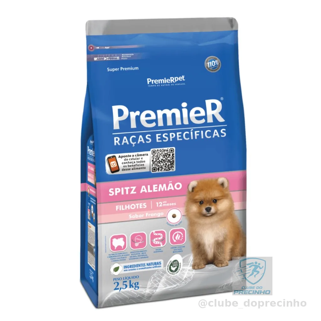 Ração Premier Raças Específicas Spitz Alemão Filhotes Sabor Frango 2,5kg