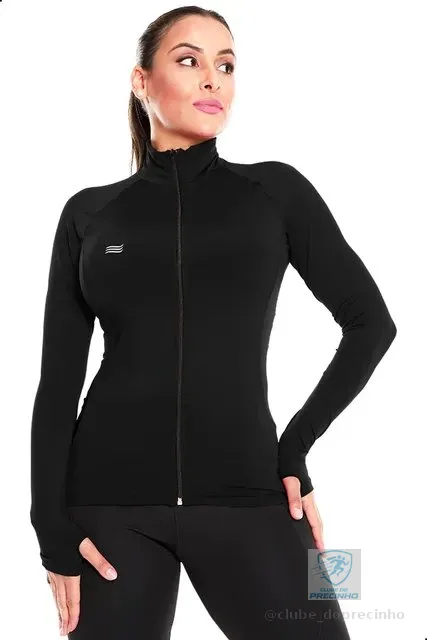 Blusa Feminina Ciclismo Com Bolso Manga Longa Proteção Solar
