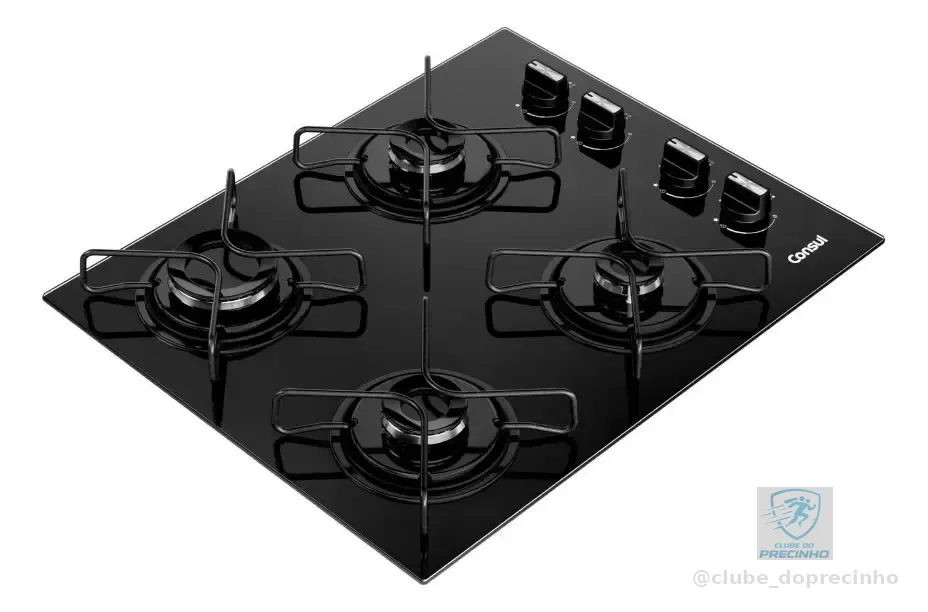 Cooktop Consul a Gás 4 Bocas com Grades Estáveis - CD060BE Preto