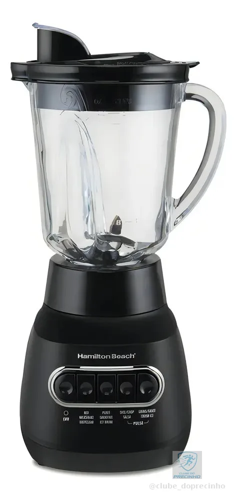 Liquidificador Hamilton Beach Power Elite de Vidro 1.25 L, 800W, para Smoothies e Gelo