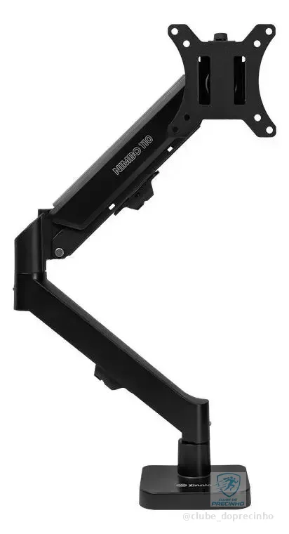 Suporte Articulado Para Monitor 13 a 32 Pistão a Gás Ajustável Zinnia Nimbo 110 Preto