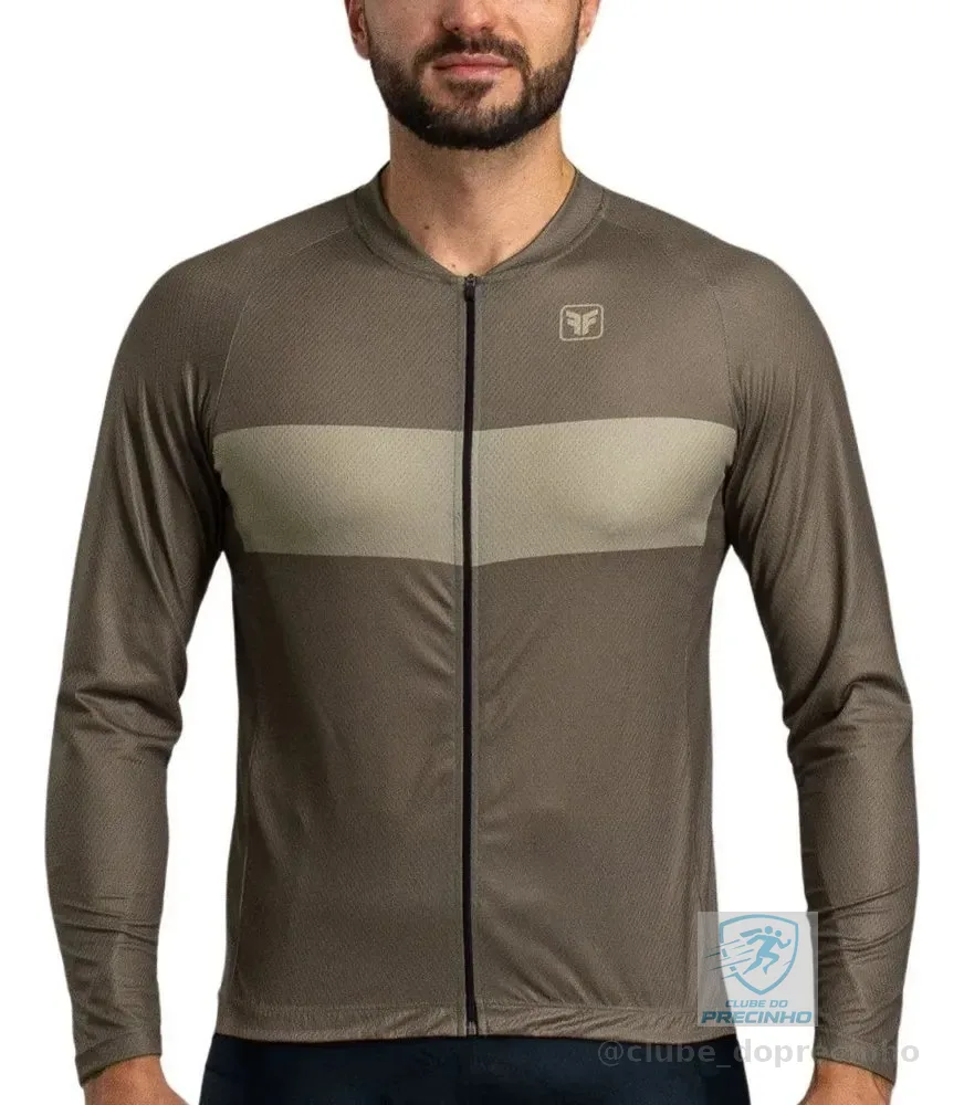 Camisa D Ciclismo Free Force Basic Mousse Manga Longa Marrom Marrom M