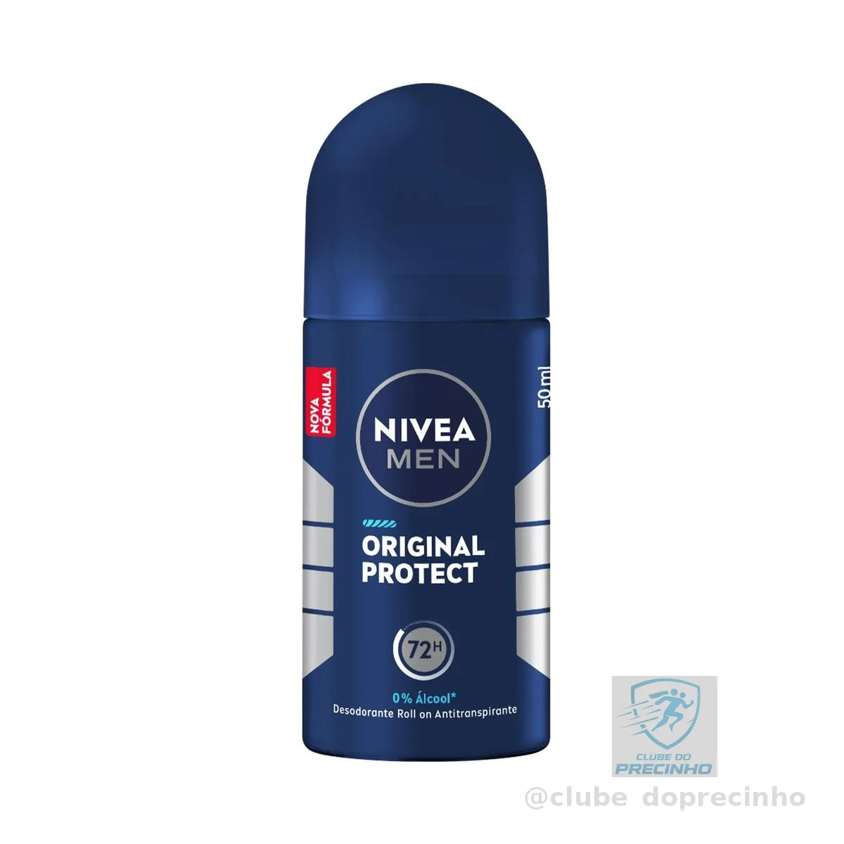 NIVEA MEN Desodorante Antitranspirante Roll-on Original Protect 50ml, Proteção 72h, Frescor Duradouro, Controle do Suor e Odor