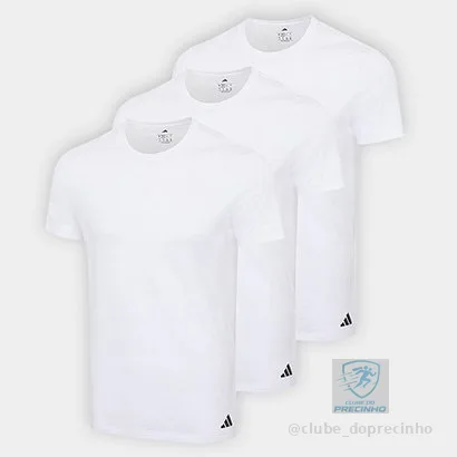 Kit Camiseta Adidas Básicas 3 Peças Masculino