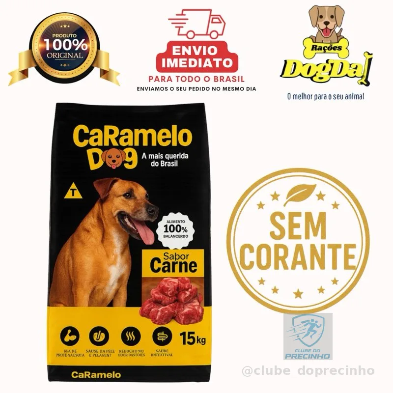 RAÇÃO PARA CACHORRO ORIGINAL CARAMELO DOG 15KG COM OMEGA 3 e 6 ( Filme Netflix Caramelo )