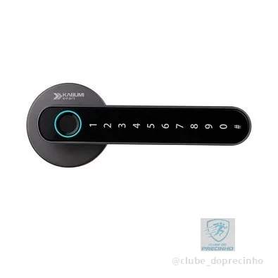 Fechadura Digital KABUM! smart Slim, Cinza, Biometria, Controle via app, Senha numérica - KSFD100CZ