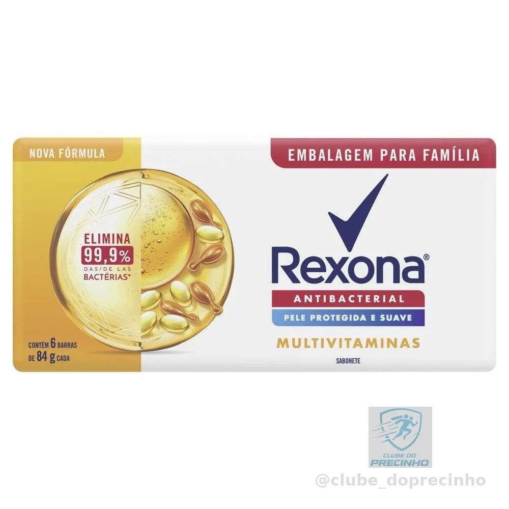 Rexona Sabonete Em Barra Multivitaminas 84G 6 Barras