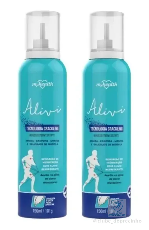 2 Mousse Efervescente Alívio De Dor Muscular Massagem 150ml Mentol