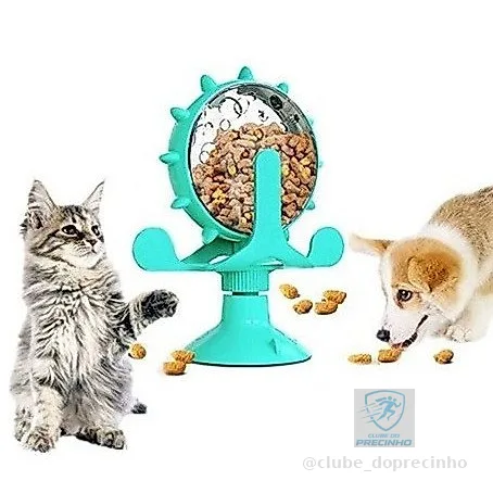 brinquedo para gatos divertido moinho de vento mesa giratória com ventosa roda gigante porta petisco