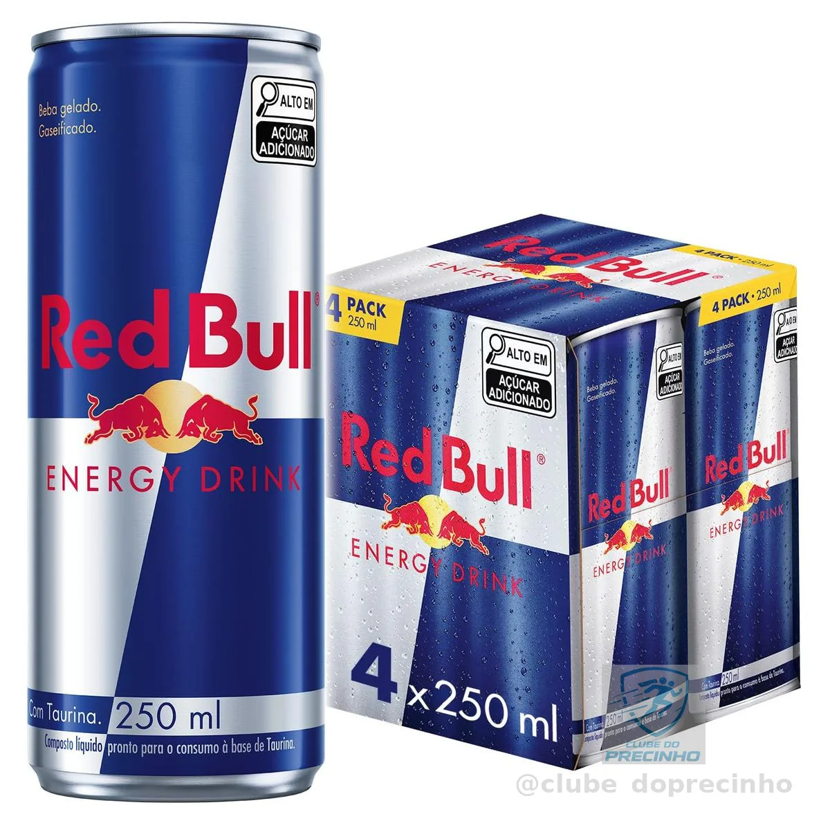 Red Bull Energético, Energy Drink, 250ml, 4 latas