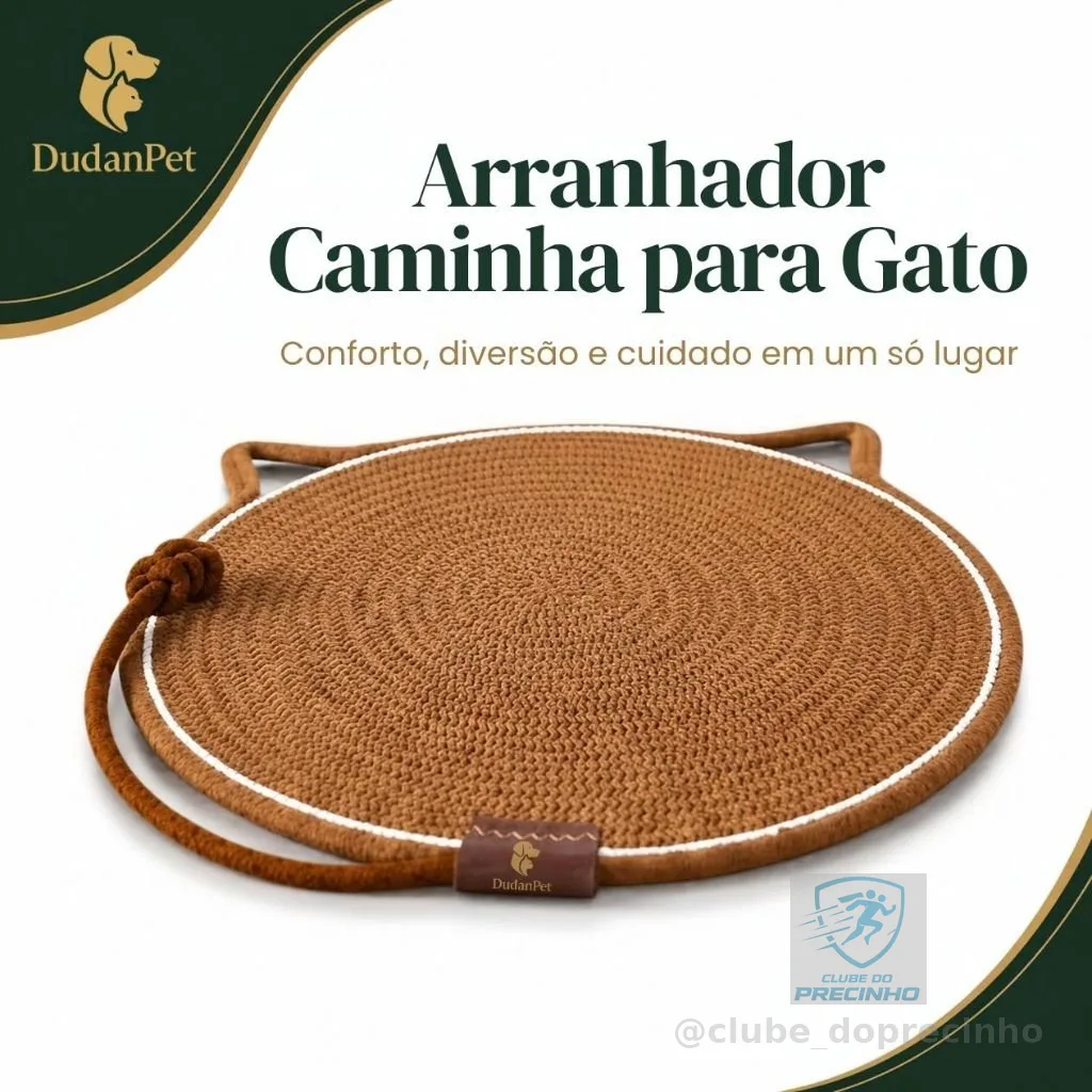 Arranhador Tapete Cama Gato Bolinha Interativo Brinquedo DudanPet + Brinde