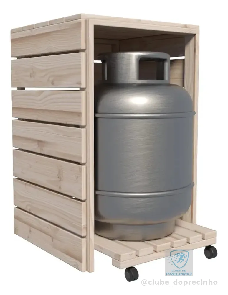 Suporte Moderno Buffet Adega + Deck C/rodas Madeira Pinus Bege
