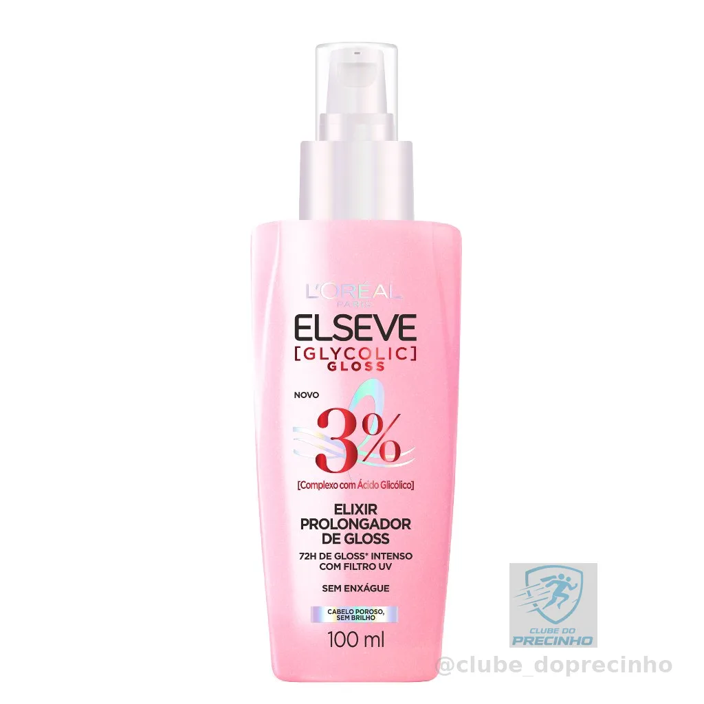 Sérum Elixir Antiporosidade, Protetor Térmico e Brilho, L'Oréal Paris Elseve Glycolic Gloss, 100ml