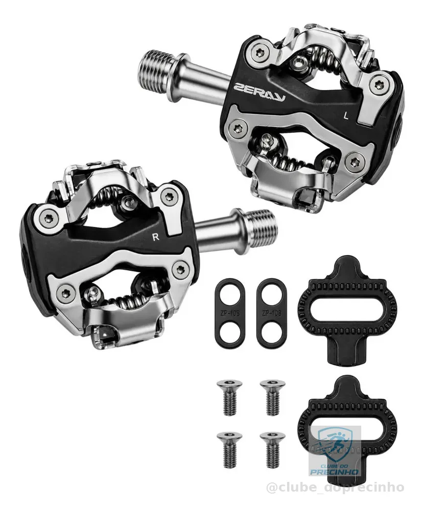 Pedal Clip Zeray M520 Wild Mtb Com Tacos Rolamentos Selados Preto