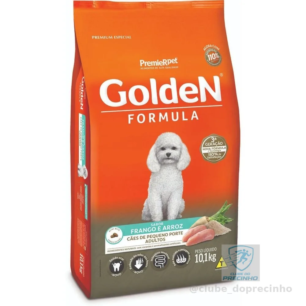 Ração GoldeN Formula Raças Pequenas Cães Adultos Frango e Arroz Mini Bits 10,1 kg